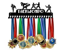 PH PandaHall Cintre de médailles de Taekwondo avec 20 crochets - Support mural pour médailles - Décoration pour trophées - Avec boîte cadeau - Pour plus de 50 médailles - Facile à installer
