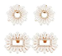 PH PandaHall Clips de chaussures pour mariage, alliage strass clips de chaussures amovibles en cristal boucles de chaussures élégantes, 1.9"x0.5"/2.3", Strass Alliage Strass, Strass