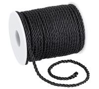 PH PandaHall Cordon tressé noir 3 mm x 30 m avec bobine, corde milanaise décorative torsadée, pour décoration d'intérieur, nœud papillon, cordon d'honneur pour remise de diplôme