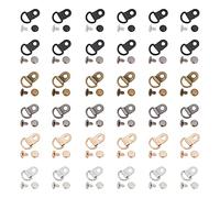 PH PandaHall Crochet de lacet, 60 ensembles 6 couleurs Crochets de dent en métal Clips de montage Boucles à œillets à anneau en D avec rivets pour la réparation de chaussures de randonnée