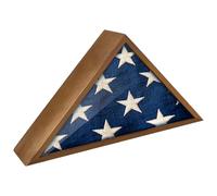 PH PandaHall Écrin à Drapeau Funéraire, Boîte d'Exposition Murale en Bois Triangulaire pour Drapeau avec Vitre, Support à Drapeau Décoratif pour Maison, 22.5x44.3x8.5cm