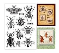 PH PandaHall Ensembles de tampons Insectes, Clear Seal Stamps Silicone Transparent Seals pour DIY Scrapbooking, Fabrication de Cartes, Décoration d'Album Photo, Feuilles de Timbres