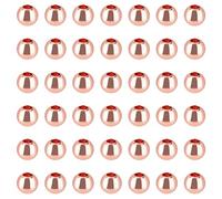 PH PandaHall- Environ 50pcs/Sac Cremaillere Vide placage Perle intercalaire Bead Spacer en Laiton Rond Rose Dore 4mm