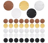 PH PandaHall Étiquettes en Cuir Vierges 50pcs 5 Couleurs 25mm Étiquettes Rondes en Cuir PU Faites à la Main en Relief avec Trou pour Vêtements Couture Jeans Sacs Chaussures Chapeaux