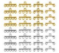PH PandaHall Fermoirs Superposition, 80pcs 2 Couleurs Collier Connecteurs Boucles à fermoir multicouche Alliage multibrin Fermoir de couche de bracelet pour boucle d'oreille de bijoux, 2 3 4 5 trous