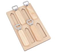 PH PandaHall Gabarit D'Ouvre Bouteille Support de Tire Bouchon en Bois MDF pour Bière et Vin Organiseur Décapsuleur Conteneur Présentoir pour Fête Bar Restaurant Domicile, 8 Emplacement, 17x27x1cm