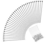 PH PandaHall Goupilles de Bijoux d'acier Inoxydable, 500PCS 40mm Goupille à tête sphérique Tête Pliable de 0,7 mm pour Collier de Bracelet de Pendentif de Boucle d'oreille