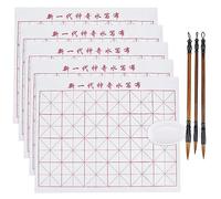 PH PandaHall Kit de calligraphie chinoise de 14 pièces sans encre - Calligraphie chinoise pour débutants et professionnels - Chiffon d'écriture à l'eau - Pinceau de calligraphie traditionnel et bol