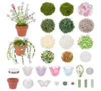 PH PandaHall Kit de Plante en Perles 3267 Pièces Perle Fleur Feuille Papillon Perles en Verre Vert Perles Rondes de Graine Perle et Perle Bugle avec Mousse Artificielle et Fil pour Artisanats DIY