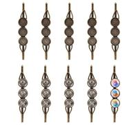 PH PandaHall Lot de 10 épingles à cheveux avec 10 pièces vierges et 30 cabochons en verre transparent pour la fabrication de bijoux et de loisirs créatifs Bronze antique