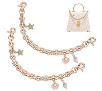 PH PandaHall Lot de 2 chaînes de rechange courtes de 24,9 cm - Étoile de mer - Coquille de mer - Extension de poignée de sac à main - Décoration de plage - Chaîne dorée pour sac à main, portefeuille,