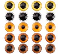 PH PandaHall Lot de 20 cabochons en verre demi-ronds de 30 mm, 5 couleurs, yeux d'animaux, dragon, hibou, chat, camée, pour loisirs créatifs, marionnettes, sculptures d'animaux en peluche, bijoux