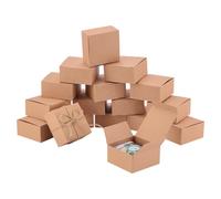 PH PandaHall Lot de 30 boîtes cadeaux carrées en papier - 7,6 x 7,6 x 4,1 cm - Pliables - Petites boîtes cadeaux en papier pour décoration de fête de mariage ou de Noël - Couleur bois massif