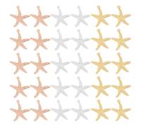 PH PandaHall Lot de 30 breloques en forme d'étoile de mer - 3 couleurs - 23 mm - Pour colliers, bracelets, boucles d'oreilles, fabrication de bijoux, loisirs créatifs