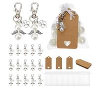 PH PandaHall Lot de 30 porte-clés en organza avec étiquettes vierges pour invités, retour d'invités, anniversaire, mariage, Noël, baptême - 9,9 x 12 cm