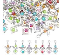 PH PandaHall Lot de 32 breloques en forme d'aile d'ange de 8 couleurs, pendentifs de fée d'ange de 4,1 cm avec fermoirs mousquetons pour fabrication de colliers, bracelets, porte-clés, bijoux