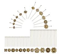 PH PandaHall Lot de 384 épingles à boule avec perles d'espacement pour la fabrication de bijoux en laiton avec perles d'espacement en forme de fleur pour boucles d'oreilles, bracelets, colliers