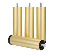PH PandaHall Lot de 4 Pieds de Meuble en Métal Doré Pieds de Support de Lit Rehausseurs 14.8cm Cylindriques pour Canapé Armoire Bureau Salle à Manger Bureau à Domicile