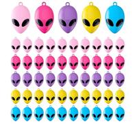 PH PandaHall Lot de 40 breloques en forme de tête d'extraterrestre en alliage peint par pulvérisation - 5 couleurs - Décoration pour Mardi Gras - Pour la fabrication de bijoux - Boucles d'oreilles