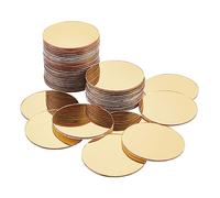 PH PandaHall Lot de 50 miroirs ronds dorés pour le bricolage - Carreaux de miroir autocollants en acrylique