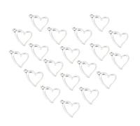 PH PandaHall Lot de 50 pendentifs en forme de cœur en argent antique de style tibétain pour fabrication de bracelets, colliers, accessoires tibétains, 13 x 15 x 1 mm, 13x15x1mm, Alliage