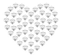 PH PandaHall Lot de 50pcs Pendentif en Laon, Coeur, Argent, 13x11.5x4.5mm, Trou: 1mm