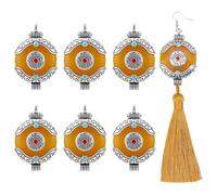 PH PandaHall Lot de 6 pendentifs en forme de connecteur de style ethnique tibétain en argent antique pour collier rond plat pour femme et homme - Tige d'or - 5,1 x 3,6 cm