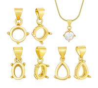 PH PandaHall Lot de 6 plateaux ovales en laiton plaqué or 24 carats - 3 styles - Pour la fabrication de bijoux et accessoires d'artisanat