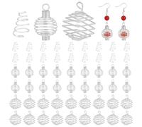 PH PandaHall Lot de 60 pendentifs en forme de cage à perles en spirale - 3 styles - En alliage - En forme de goutte d'eau - Pour perles de 8 mm et 12 mm - Pour fabrication de bijoux