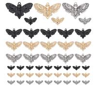 PH PandaHall Lot de 60 pendentifs en forme de tête de mort - 2 tailles - 3 couleurs - En alliage - Style gothique punk - Pour la fabrication de bijoux, les loisirs créatifs, les décorations de fête