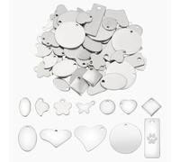 PH PandaHall Lot de 72 breloques en acier inoxydable 304 - 12 styles de pendentifs en forme de cœur - Pour fabrication de bracelets, colliers, bijoux, loisirs créatifs, cadeaux, Métal, Pas de gemme
