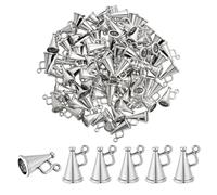 PH PandaHall Lot de 80 breloques en forme de mégaphone pour haut-parleur, mini trompette de pom-pom girl, pendentifs tibétains en corne pour loisirs créatifs, colliers, bracelets, boucles d'oreilles