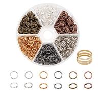 PH PandaHall Lot de 800pcs/Boite Anneaux Doubles en Fer Anneaux à Double Boucle Double Anneau de Jonction Split Rings Sets pour Création de Bijoux, Couleur Melangee, 7x0.7mm