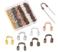 PH PandaHall Lot de 840 boucles de protection en laiton 7 couleurs en forme de U pour boucles d'oreilles, bracelets, colliers, pendentifs, loisirs créatifs