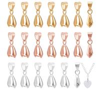 PH PandaHall Lot de 90 fermoirs en laiton 3 couleurs pour pendentifs, colliers, bijoux, loisirs créatifs, doré/argenté/or rose