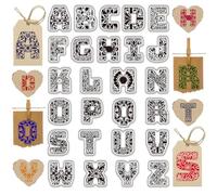 PH PandaHall Lot de Tampons Transparents en Silicone avec Lettres de L'Alphabet 26pcs Motifs de Lettres Mandela pour Journal Intime Création de Cartes Album Décoration de Photos