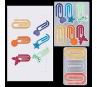 PH PandaHall Moules à Marque Pages en Résine 9 Marque Page en Forme de Trombone Étoile Cœur Nœud Papillon Kit de Moules en Silicone pour Résine UV Moulage Crafts Bricolage Cadeau Amoureux des Livres