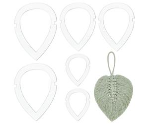 PH PandaHall Moules de Découpe de Macramé de Feuille 3 Taille 6pcs Teardorp Cadre en Macramé Outil de Suspension Murale Modèle Acrylique pour Artisanat Fabrication de Pompons Tissage Décor la Maison