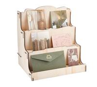 PH PandaHall Noël Presentoir Carte Postale à 3 niveau, Presentoir Bois Cartes Support de Présentation de Cartes Support Carte Postale pour Cartes Photos Détail Vendeur, Détai, 33x37.5x30cm