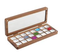 PH PandaHall Palette de Peinture Aquarelle Vide en Plateau de Mélange de Couleurs en Bois à 24 Grille avec Couvercle Boîte de Voyage pour Aquarelle Étui Durable pour Peintres Étudiants Adultes