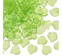 PH PandaHall Pandahall 50 Pcs givré Style Fleur Perles en Acrylique pour Bracelet Collier Bijoux Taille 16 x 12 mm Couleurs Mélangées Art Déco 15x15x2mm Green-100 Pcs 1