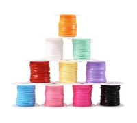 PH PandaHall Pandahall Lot de 10 rouleaux de cordon plat en caoutchouc synthétique PVC pour fabrication de bijoux 2,5 mm
