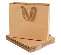 PH PandaHall Paquet de 10 Sacs en Papier Krafts Brun avec Poignées - 32x11,5x28cm Kraft Sac Grand Party Favor, Emballage Cadeau et Sacs de Marchandises, Sac Kraft de Vente au Détail, Noël