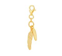 PH PandaHall Pendentif Plume en Argent Sterling 925, style Tibétain pour Bracelet Bricolage Collier Fabrication de Bijoux Porte Clés Attrape-rêves, 3.5cm, Doré
