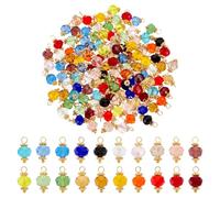 PH PandaHall Pendentifs en perles de verre - Pendentifs en cristal à facettes - Breloques colorées en cristal, 13x7.5mm, Verre, Pas de gemme