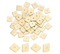 PH PandaHall Perles D'Espacement Carrées Plaquées Or 14K 50pcs Perles D'Espacement Plates en Laiton 6×6mm Perles Carrées en Métal pour la Fabrication de Bracelets Colliers Boucles D'Oreilles Bijoux