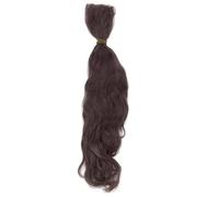 PH PandaHall Perruques en Mohair Brun Trames de Cheveux Bouclés de 22cm de Long Perruques en Laine Extensions de Cheveux Synthétiques pour Marionnettes Fabrication de Perruques Bricolage