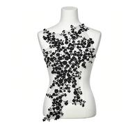 PH PandaHall Plum Blossom Brodé Dentelle Applique Fleur Prune Patch Couture Patches Noir Tissu Floral Patch Tissu Maillé Pour Costume Robe De Mariée Robe De Bal Couture Artisanat