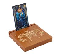PH PandaHall Porte Cartes de Tarot en Bois Présentoir à Cartes Motif Papillon Support pour Cartes Oracle Porte-cartes de Carré pour Outils de Divination Lenormand Witch Décoration 12x12x1.8cm