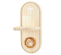 PH PandaHall Porte Chapelet en Bois avec Applique pour Bougie 31x13cm